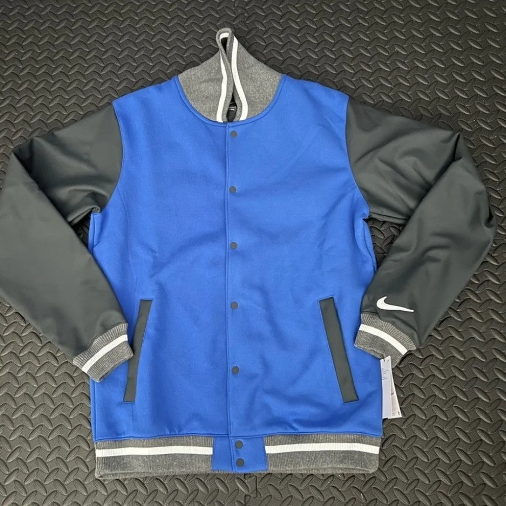 NWT Men's Nike Varsity Jacket in Blue and Black - Picture 5 of 10